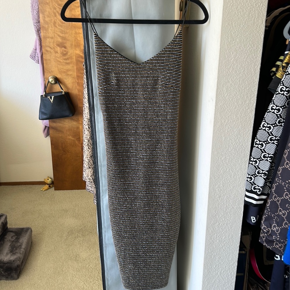 Black dress with silver and gold ,size small